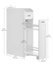 Slim Bathroom Storage Unit – Wood – White – Freestanding with Slide-Out Drawers for Small Spaces