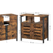 Under Sink Cabinet – Steel – Rustic Brown and Black – Louvered Doors and Adjustable Shelf
