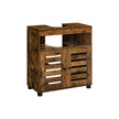 Bathroom Vanity Unit – Engineered Wood – Rustic Brown – Adjustable Shelf with Louvered Doors