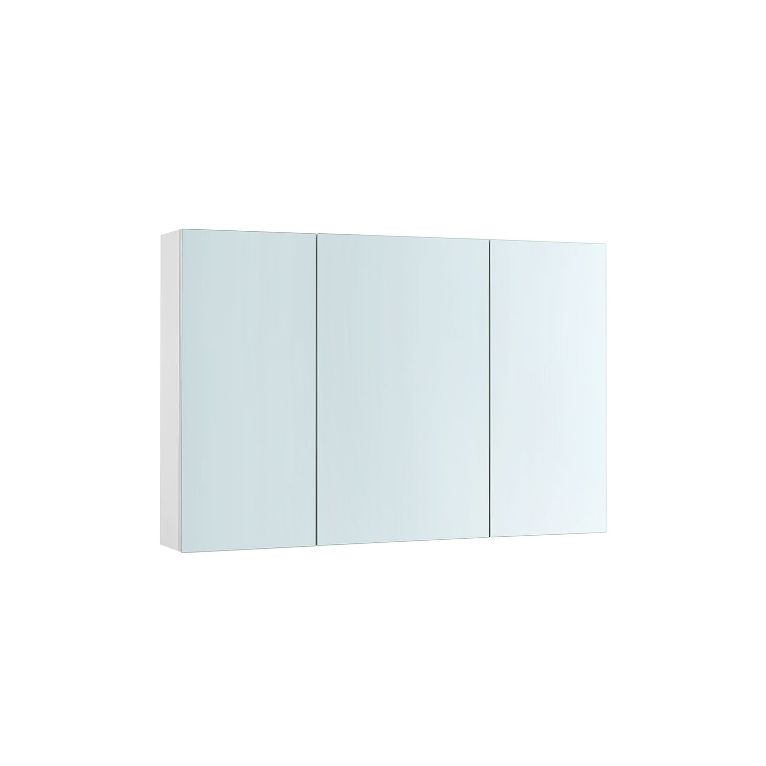 Wall Cabinet – MDF – White – 3-Door with Mirror and Adjustable Shelf