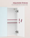 Wall Cabinet – MDF – White – 3-Door with Mirror and Adjustable Shelf