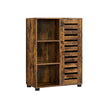 Floor Standing Cabinet – Wood – Rustic Brown – 3 Compartments and 2 Adjustable Shelves