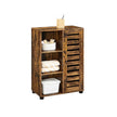 Floor Standing Cabinet – Wood – Rustic Brown – 3 Compartments and 2 Adjustable Shelves