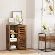 Floor Standing Cabinet – Wood – Rustic Brown – 3 Compartments and 2 Adjustable Shelves