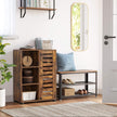 Floor Standing Cabinet – Wood – Rustic Brown – 3 Compartments and 2 Adjustable Shelves