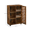 Floor Standing Cabinet – Wood – Rustic Brown – 3 Compartments and 2 Adjustable Shelves