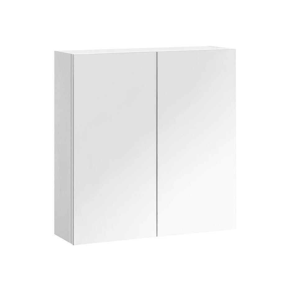 Wall-Mounted Bathroom Cabinet – Wood – White – Adjustable Shelf with Mirror and Dual Doors