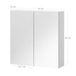 Wall-Mounted Bathroom Cabinet – Wood – White – Adjustable Shelf with Mirror and Dual Doors