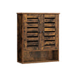 Wall-Mounted Storage Cabinet – Wood – Rustic Brown – Adjustable Shelf and Double Shutter Doors