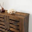 Wall-Mounted Storage Cabinet – Wood – Rustic Brown – Adjustable Shelf and Double Shutter Doors