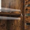 Wall-Mounted Storage Cabinet – Wood – Rustic Brown – Adjustable Shelf and Double Shutter Doors