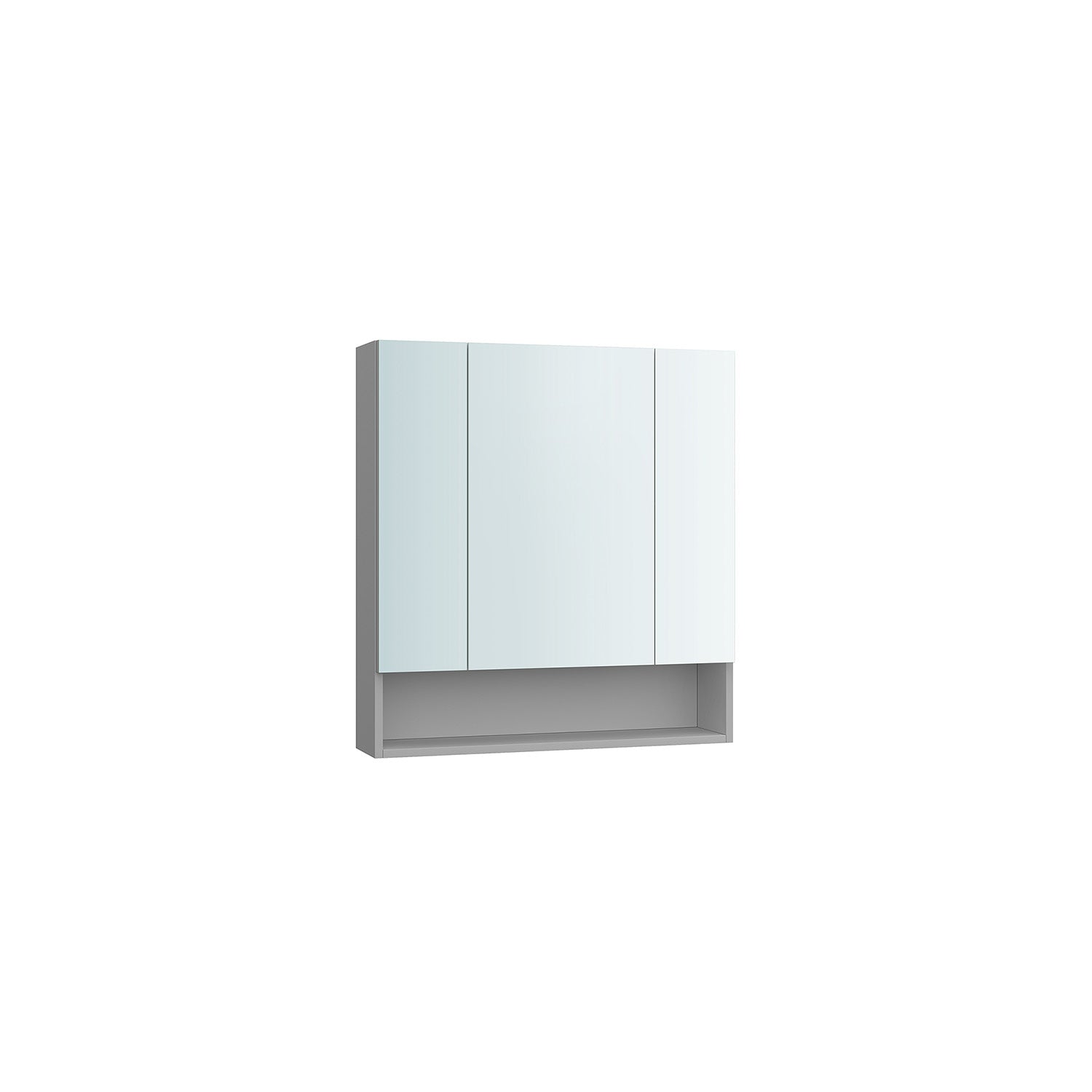 Bathroom Mirror Cabinet – MDF – Dove Grey – Wall-Mounted with Adjustable Shelves
