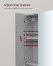 Bathroom Mirror Cabinet – MDF – Dove Grey – Wall-Mounted with Adjustable Shelves
