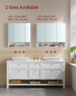 Bathroom Mirror Cabinet – Wood – Cloud White – Adjustable Shelves with Open Compartment