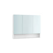 Bathroom Mirror Cabinet – Wood – Cloud White – Adjustable Shelves, Open Compartment