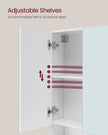 Bathroom Mirror Cabinet – Wood – Cloud White – Adjustable Shelves, Open Compartment