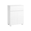 Bathroom Cabinet – Wood – White – Drawer and Adjustable Shelf