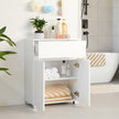 Bathroom Cabinet – Wood – White – Drawer and Adjustable Shelf