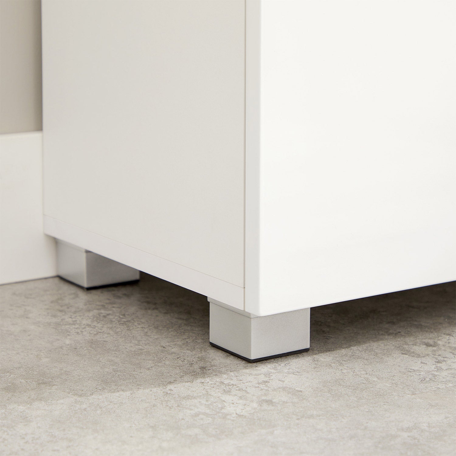 Bathroom Cabinet – Wood – White – Drawer and Adjustable Shelf