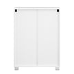 Bathroom Cabinet – Wood – White – Drawer and Adjustable Shelf