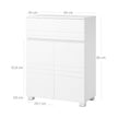 Bathroom Cabinet – Wood – White – Drawer and Adjustable Shelf