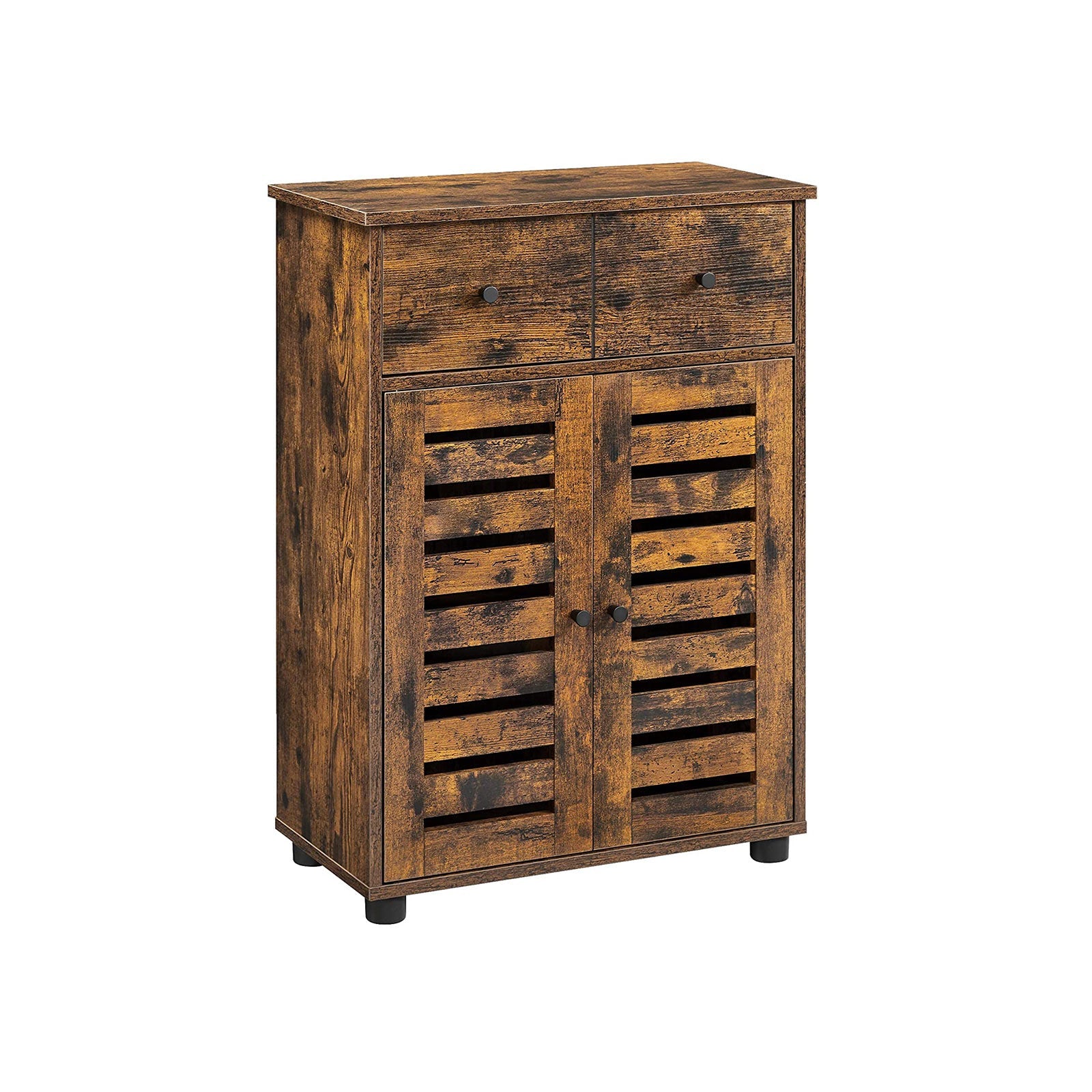 Free Standing Bathroom Storage Cabinet – Wood – Rustic Brown – Adjustable Shelf and Drawer