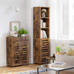 Free Standing Bathroom Storage Cabinet – Wood – Rustic Brown – Adjustable Shelf and Drawer