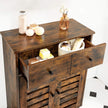 Free Standing Bathroom Storage Cabinet – Wood – Rustic Brown – Adjustable Shelf and Drawer