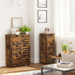 Bathroom Floor Cabinet – Wooden – Rustic Brown – 3 Drawers, Single Door with 2 Adjustable Shelves