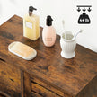 Bathroom Floor Cabinet – Wooden – Rustic Brown – 3 Drawers, Single Door with 2 Adjustable Shelves