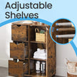 Bathroom Storage Cabinet – Wooden – Rustic Brown – Adjustable Shelving and Drawers