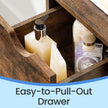 Bathroom Storage Cabinet – Wooden – Rustic Brown – Adjustable Shelving and Drawers