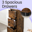 Bathroom Storage Cabinet – Wood – Rustic Brown – Slim Design with 3 Drawers