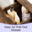 Bathroom Storage Cabinet – Wood – Rustic Brown – Slim Design with 3 Drawers
