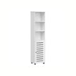 Floor Cabinet – Engineered Wood – Rustic Brown – Tall Design with Adjustable Shelves and Open Compartments