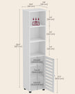 Bathroom Floor Cabinet – Engineered Wood – Cloud White – 3 Open Compartments, 2 Adjustable Shelves