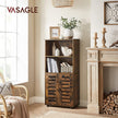 Floor Standing Cabinet – Engineered Wood – Rustic Brown – Louvered Doors, Height-Adjustable Shelf