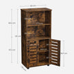Floor Standing Cabinet – Engineered Wood – Rustic Brown – Louvered Doors, Height-Adjustable Shelf
