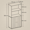 Floor Standing Cabinet – MDF – Rustic Brown – Louvered Doors, Height-Adjustable Shelf