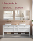 Wall-mounted Storage Cabinet – MDF – White – Three-Door with Mirrors and Adjustable Shelf