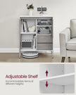 Storage Cabinet – MDF – Concrete Grey – Modern Design with 2 Drawers and Adjustable Shelves