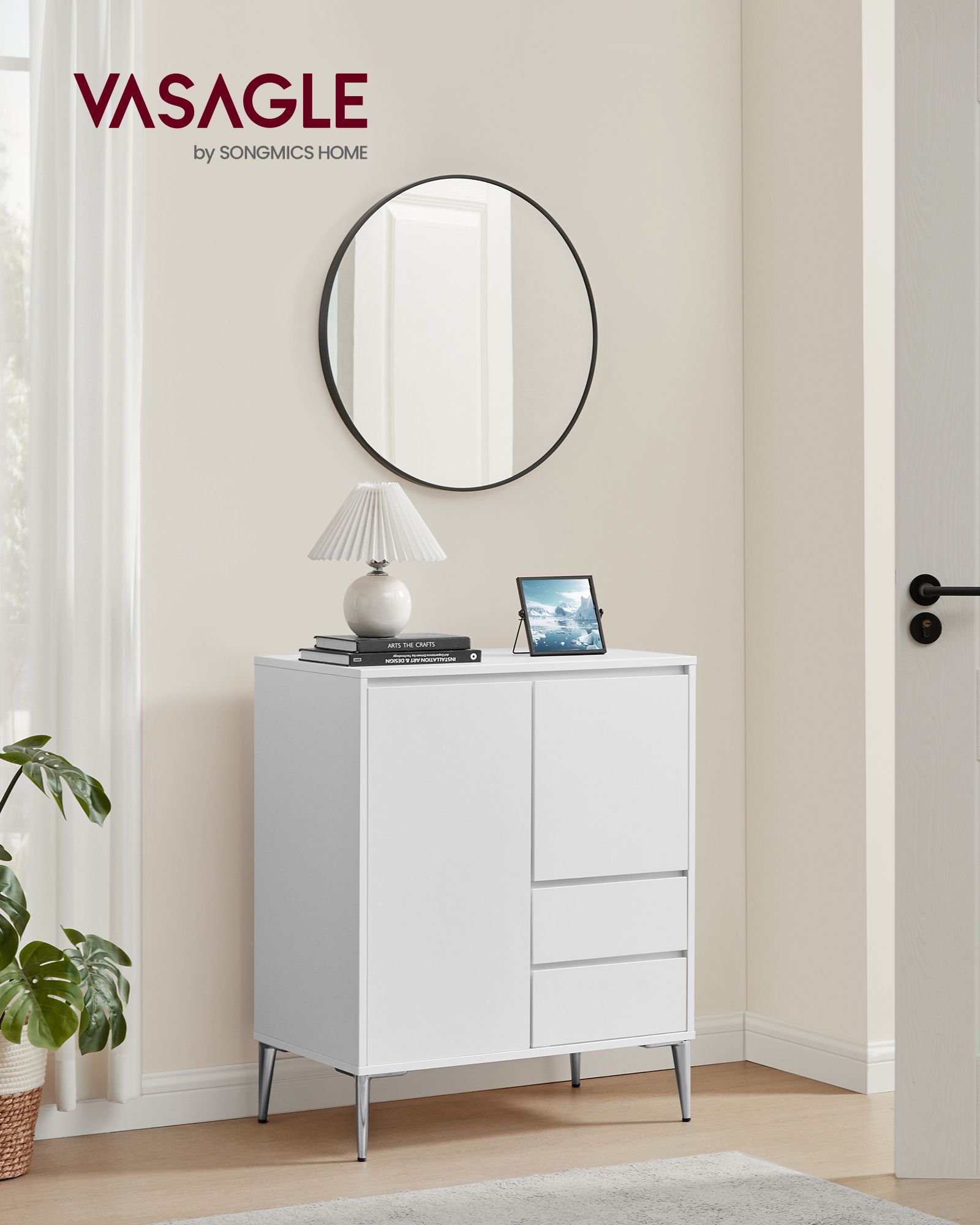 Sideboard – Wood – Modern Brown – Adjustable Shelves and Drawers