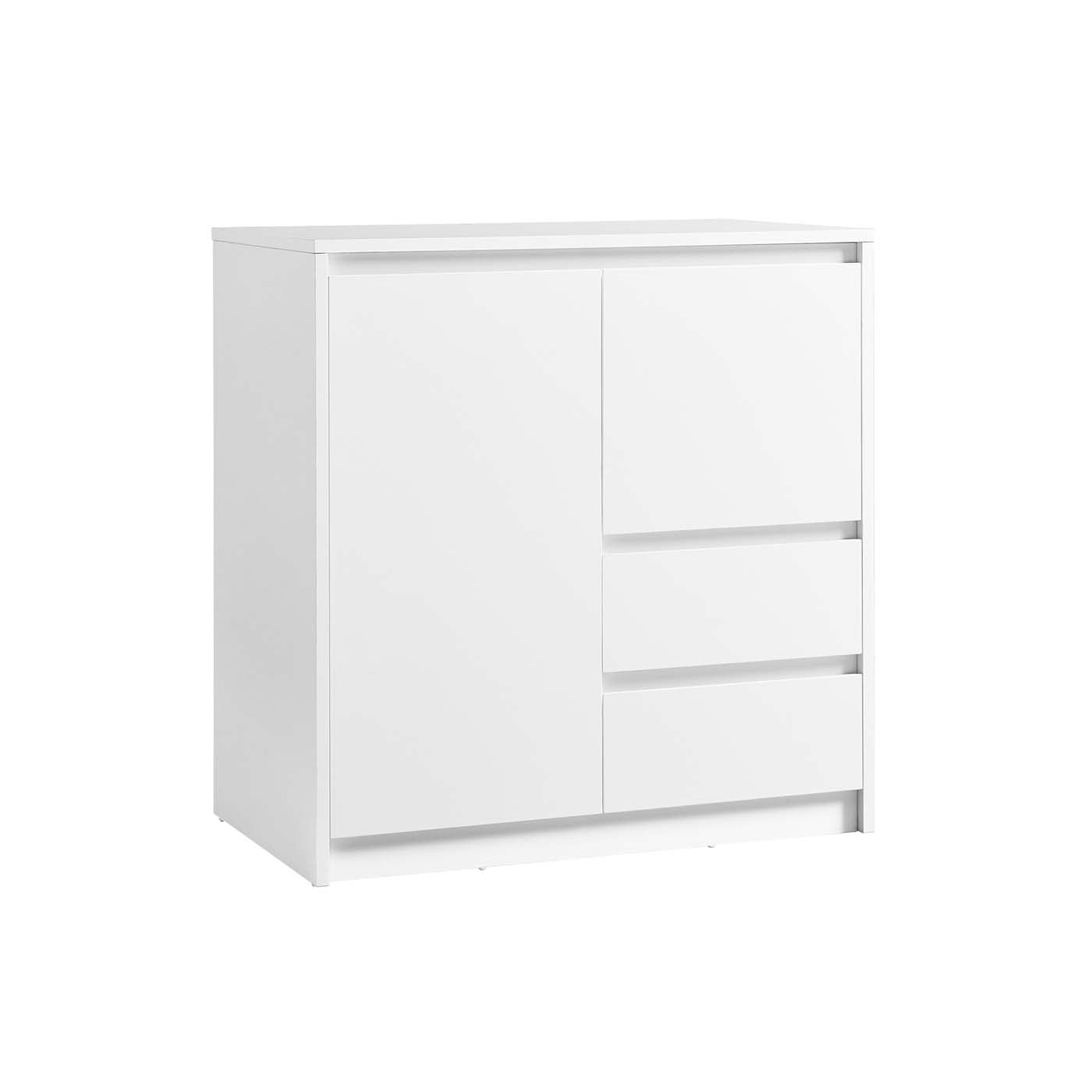 Sideboard Cabinet – Engineered Wood – Cloud White – Adjustable Shelf and Drawers