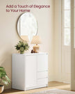 Sideboard Cabinet – Engineered Wood – Cloud White – Adjustable Shelf and Drawers