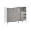 Storage Cabinet – Particle Board – Concrete Grey – Height Adjustable Shelf, 3 Drawers, Modern Design