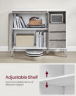 Storage Cabinet – Particle Board – Concrete Grey – Height Adjustable Shelf, 3 Drawers, Modern Design