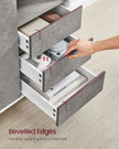 Storage Cabinet – Particle Board – Concrete Grey – Height Adjustable Shelf, 3 Drawers, Modern Design