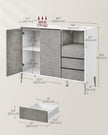 Storage Cabinet – Particle Board – Concrete Grey – Height Adjustable Shelf, 3 Drawers, Modern Design