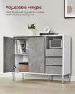 Storage Cabinet – Particle Board – Concrete Grey – Height Adjustable Shelf, 3 Drawers, Modern Design