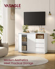 Sideboard Cabinet – Wood – Cloud White – Adjustable Shelf and 3 Drawers